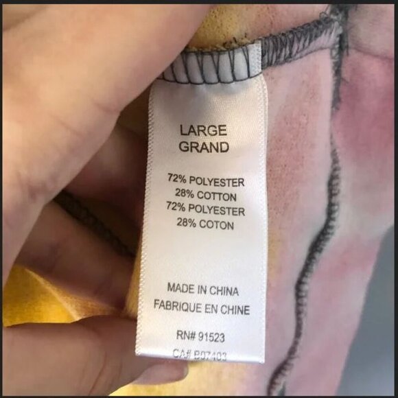 NWOT Jaclyn Intimates Multicoloured Tie Dye Pullover Hoodie L - Picture 4 of 12